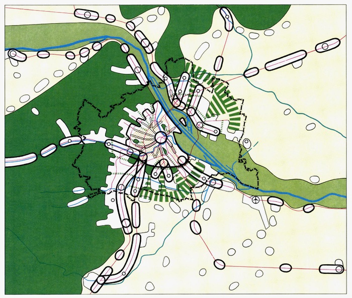 STEP 1985, Räumliches Entwicklungskonzept, Schemaplan Grün- und Erholungsgebiete