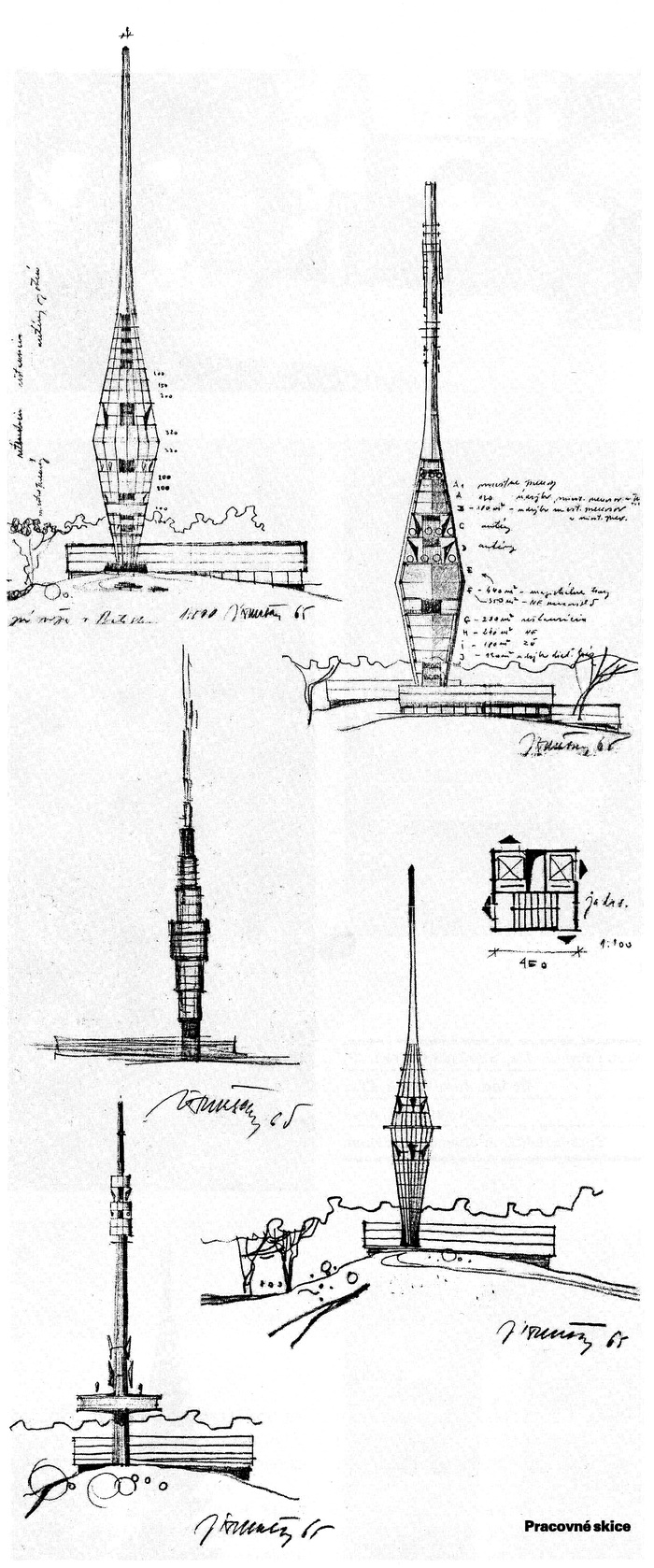 Television transmission tower Kamzík, skyce