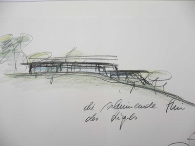 Entwurfsskizze  für öff. Wohnbau   (  Pernitz  , 6 Einheiten )