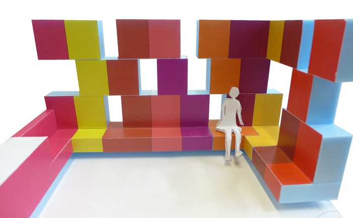 Modellfoto des neuen Gemeinschaftsraums im Flüchtlingshaus Daria, Wien