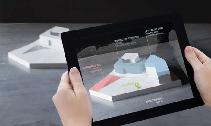 Augmented Reality in Verbindung mit Architekturmodellbau. Scala Matta Modellbau Studio.